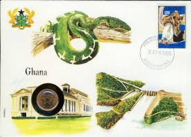 Ghana 1958. 1/2p érmes, bélyeges boríték T:1