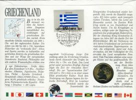 Görögország 1986. 10Dr érmes, bélyeges boríték T:1