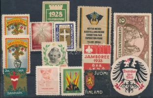 14 db magyar és külföldi levélzáró bélyeg