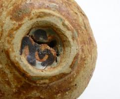 Gorka Lívia (1925-2011): Alma. Festett samott kerámia, jelzett, sérült, m: 7 cm