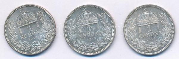 1914KB-1916KB 1K Ag "Ferenc József" (3xklf) T:1-
Adamo K5.1