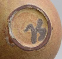 Gorka Lívia (1925-2011): Absztrakt váza. Mázas kerámia, jelzett, hibátlan, m: 10,5 cm