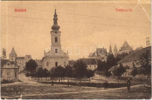 Budapest XXII. Budafok, Templom tér, Törley és Sacelláry kastély. 15. Kohn és Grünhut kiadása (szakadás / tear)