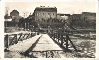 1944 Budapest XXIII. Soroksár, Molnár-szigeti híd a Hegedűs villával (EB)