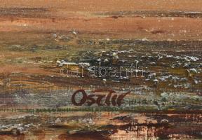 Oszter Dezső (1955-): Lovak. Olaj, farost, jelzett, fa keretben, hátoldalán Budapesti Képzőművészeti...