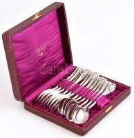 cca 1910 6 pár kiskanál és villa. Ezüstözöttek, F. Spitzbarth-Grieb, Zürich, Jelzettek. A nyeleken H...