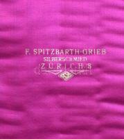 cca 1910 6 pár kiskanál és villa. Ezüstözöttek, F. Spitzbarth-Grieb, Zürich, Jelzettek. A nyeleken H...