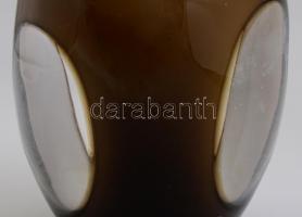 Muranói üveg váza retro deisgn. Formába öntött, több rétegű, hibátlan. / . Murano crystal large brow...