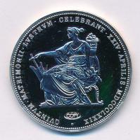DN "Osztrák-Magyar Monarchia pénzei utánveretben - 1879. 2 Gulden" ezüstözött Cu-Ni emléké...