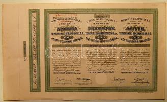 1921.Temerini Takarékpénztár R.T. részvénye 100 koronáról