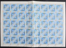 1968 20 éves az Utasellátó levélzáró 80-as teljes ív / Complete sheet of 80 labels