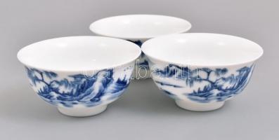 Kínai tea szertartáshoz való Quinghuaci porcelán készlet dísz dobozban, újszerű állapotban. Máz alat...