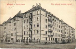 1910 Budapest VIII. Tisztviselőtelep, Szapáry utca, MÁV (Magyar Királyi Államvasutak) gépgyár munkás-gyarmat. Dulián Boldizsár kiadása (EB)