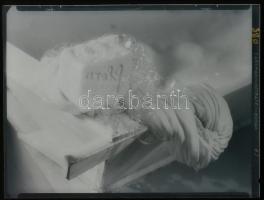 cca 1944 Roth (Ráth) László (1907-1979) reklám felvétele a Flóra szappanról, vintage síkfilm NEGATÍV a szerző hagyatékából, 9x12 cm