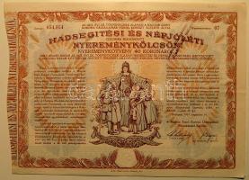 1917. Magyar Szent Korona Országainak Vörös-kereszt Egylete által Hadsegítési és Népjóléti nyereménykötvénye 40K-ról
