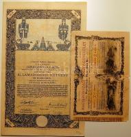 1914. Járadékkölcsön államadóssági kötvény 100K-ról + 1888. Magyarországi Jószív-Egyesület sorsjegykölcsöne 2Ft-ról