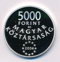 2004. 5000Ft Ag "Magyarország az Európai Unió tagja" kapszulában, tanúsítvánnyal T:PP 
Ad...