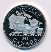 Kanada 1981. 1$ Ag Transzkontinentális vasútvonal T:PP Canada 1981. 1 Dollar Ag Transcontinental Railroad C:PP Krause KM#130