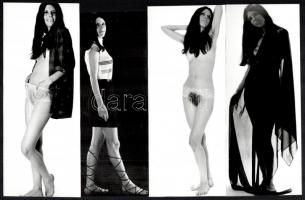 cca 1974 Az utcai viselettől a privát mutatványig, szolidan erotikus felvételek, 4 db vintage fotó, 18x7,5 cm
