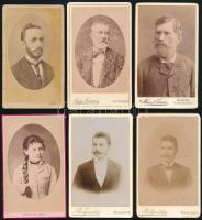 cca 1860-1900 12 db vizitkártya sokféle magyar fotós műterméből Mai Manó, Skopall, stb.