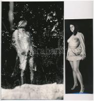cca 1972 Korai vázlatok egy aktfotós hagyatékából, szolidan erotikus felvételek, 3 db vintage fotó, 16x24,5 cm és17,3x6,6 cm között