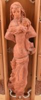 Horváth Anna (1924 - 2005): Tábori oltár. Nagy méretű 
 terrakotta szobor, kézzel festett, 86x60 cm...
