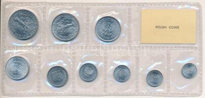 Lengyelország 1974. 1gr-5Zl (9xklf) forgalmi sor lezárt fóliatokban T:1 Poland 1974. 1 Groszy - 5 Zl...