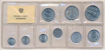 Lengyelország 1974. 1gr-5Zl (9xklf) forgalmi sor lezárt fóliatokban T:1 Poland 1974. 1 Groszy - 5 Zlotych (9xdiff) coin set in sealed foil packing C:UNC