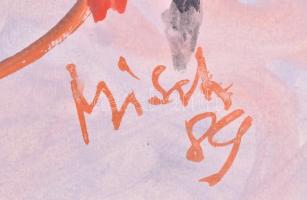 Misch Ádám (1935-1995): Régóta (Seit langer Zeit II.), 1989. Akril, papír, jelzett (Misch 89). Hátol...