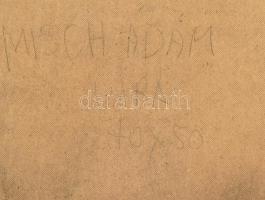 Misch Ádám (1935-1995): Újra. Akril, kréta, farost, jelzett (Misch). Hátoldalán autográf felirattal....
