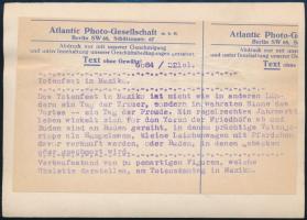 cca 1930 Mexikó, halottak napja, csontvázak lóháton, vintage sajtófotó németül feliratozva, 11,7x16,...