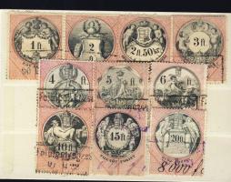 1887 Forintos összeállítás 10 db klf érték stecklapon