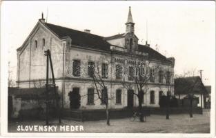 1937 Tótmegyer, Slovensky Meder, Palárikovo; Római katolikus iskola, kerékpár / Catholic school, bicycle. photo