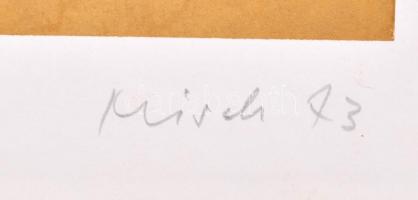 Misch Ádám (1935-1995: Sötét forma és virág. Szitanyomat, papír, jelzett és datált (Misch 73), számo...