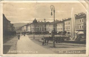 Besztercebánya, Banská Bystrica; Hl. Námestie / Fő tér, Alexander Edelmann, Kohn, Árpád Holesch üzlete / main square, shops. photo (EB)