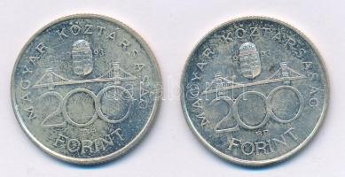 1993. 200Ft Ag "MNB" (2x) T:1- Adamo F13