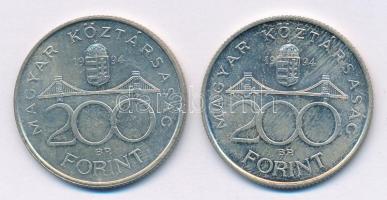 1994. 200Ft Ag "Deák" (2x) T:1- patina Adamo F13.1