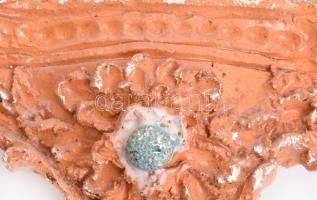 Horváth Anna (1924 - 2005): Madonna. Terrakotta fali dísz. kézzel festett, mázas kerámia. 58x20 cm