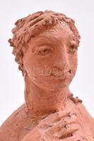 Horváth Anna (1924 - 2005): Női félakt. Terrakotta szobor Jelzés nélkül. 20 cm