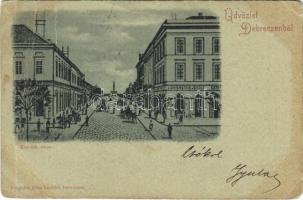 1899 Debrecen, Kossuth utca, Lichtenstein József üzlete. Pongrácz Géza kiadása (EM)