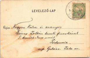 1903 Miskolc, a Hámori-tó, csónak. Lővy J. Fia kiadása (EB)