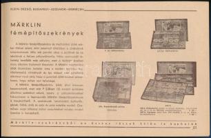1935 Bp. IV., Klein Dezső 45. karácsonyi játékárjegyzéke Märklin mechanikai játékokról, 31p
