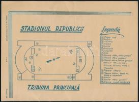 1956 Nemzetközi Atlétikai Bajnokság Bukarest képes műsorfüzet, benne magyar résztvevőkkel, 16p