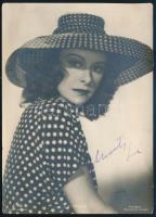 Muráti Lili (1912-2003) színésznő aláírása az őt ábrázoló képen