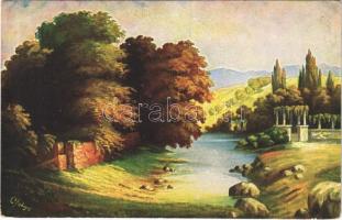 1930 Landscape art postcard. WSSB 6858. s: Fiebinger (EK)