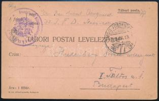 1915 Tábori posta levelezőlap / Field postcard Evangelische Militärseelsorge der k.u.k. 33. Inft. Trp. Division + TP 77