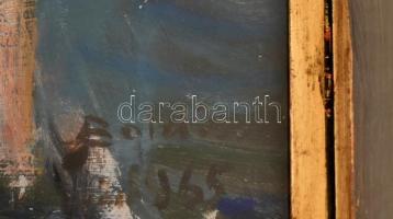 Boldizsár István (1897-1984): Balatonföldvári kikötő, 1965. Olaj, vászon, jelzett. Üvegezett, kissé ...