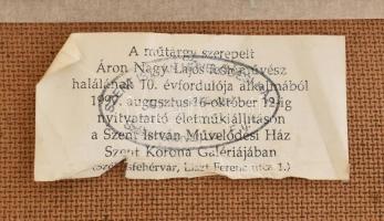 Áron Nagy Lajos (1913-1987): Verbici-tó. Olaj, farost, jelzett. Hátoldalon címke szerint szerepelt a...