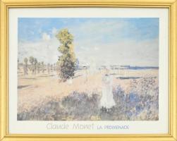 Claude Monet (1840-1926): La promenade. Ofszet nyomat, papír. Üvegezett fa keretben, 32x43 cm