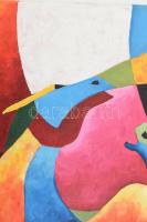 B. Preszecsán Hajnalka (1991-): Vadlovak. Olaj, vászon. Jelzett. Hátoldalán autográf felirattal. 50×...